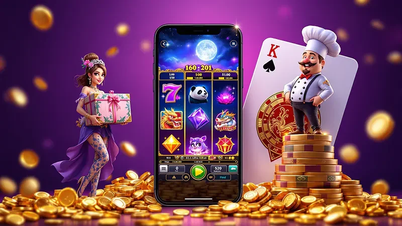 ตัวอย่างวงล้อและสัญลักษณ์ในเกมสล็อต